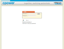 Tablet Screenshot of cpower.collegepro.com